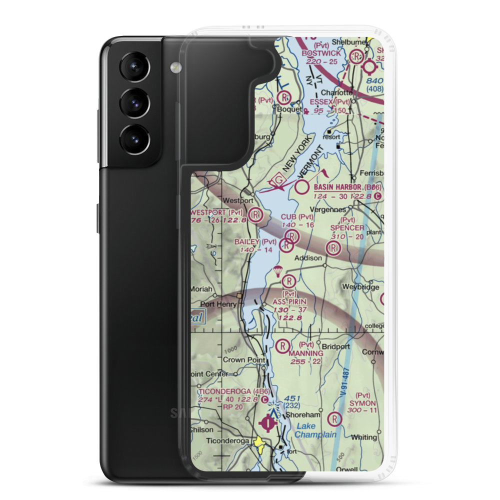 Yankee Kingdom Airport (VT33) VFR Sectional Samsung Case Samsung Galaxy S21 Plus model shown