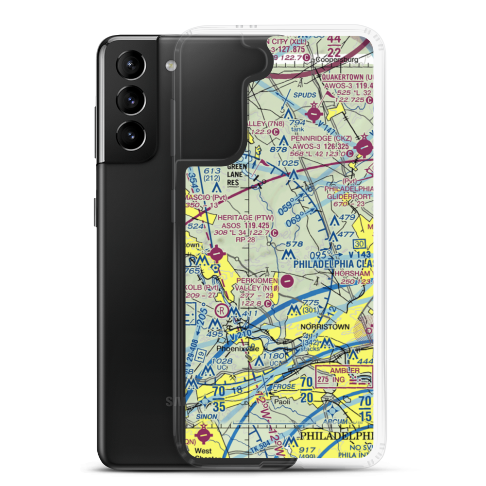 Yarrow Airport (28PA) VFR Sectional Samsung Case Samsung Galaxy S21 Plus model shown