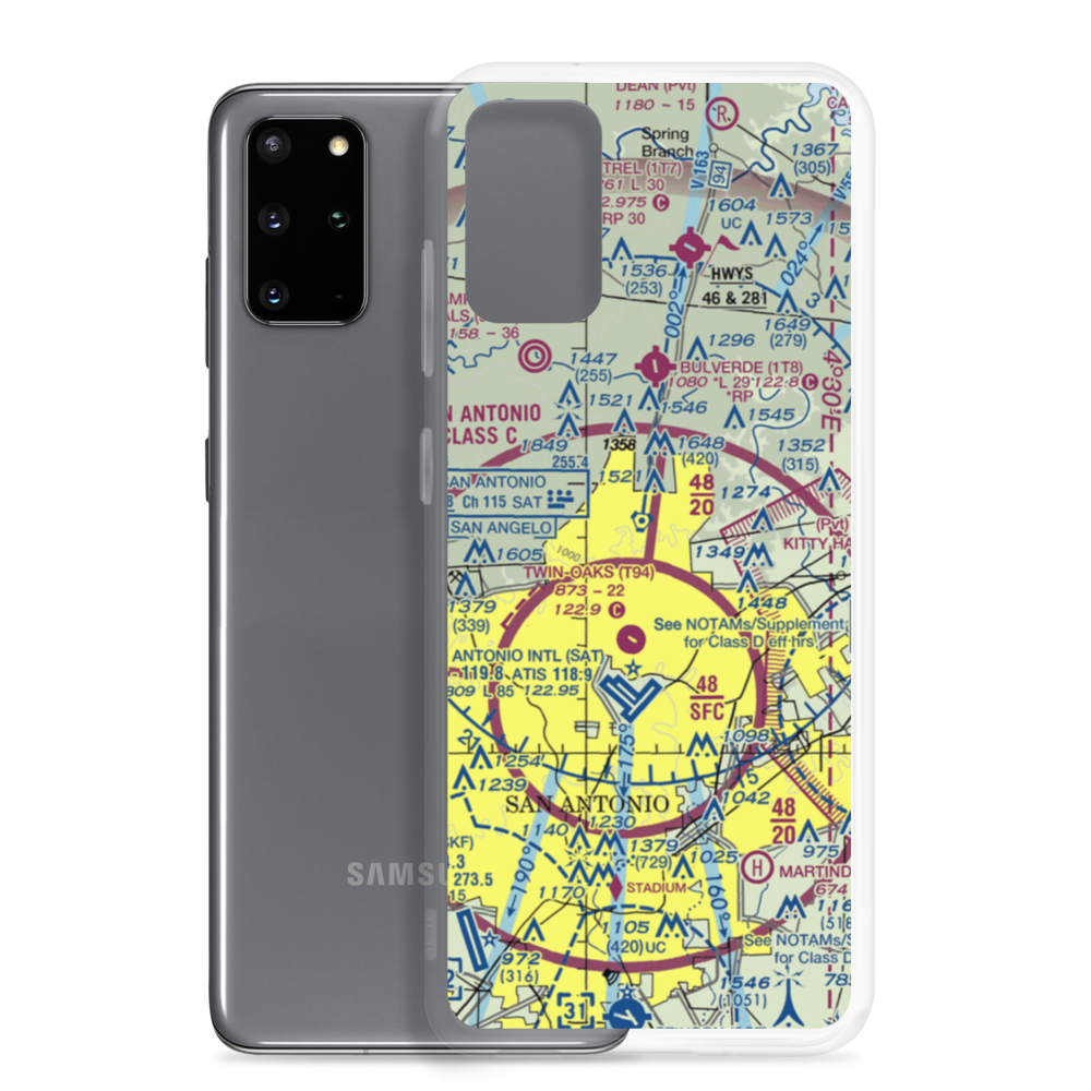 Yates Airport (XS89) VFR Sectional Samsung Case Samsung Galaxy S20 Plus model shown