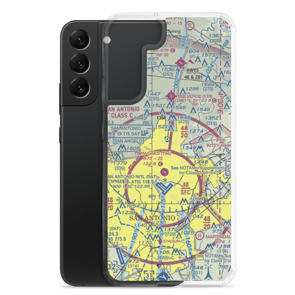Yates Airport (XS89) VFR Sectional Samsung Case Samsung Galaxy S22 Plus model shown