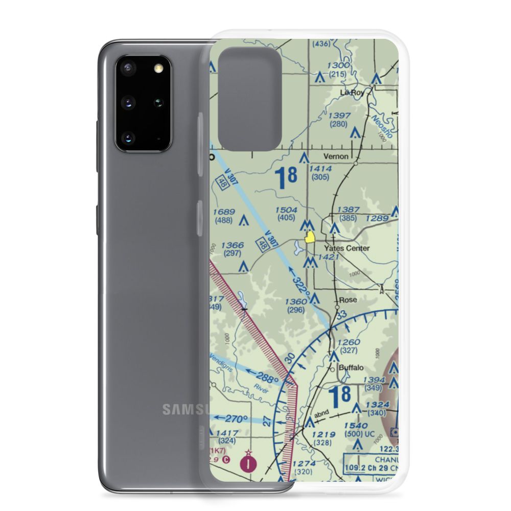 Yates Center Airport (8K5) VFR Sectional Samsung Case Samsung Galaxy S20 Plus model shown