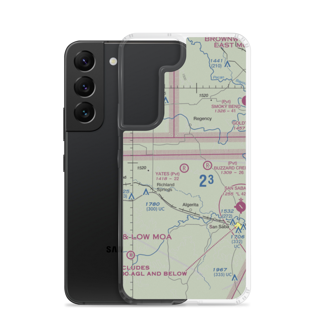 Yates Field (37TX) VFR Sectional Samsung Case Samsung Galaxy S22 model shown