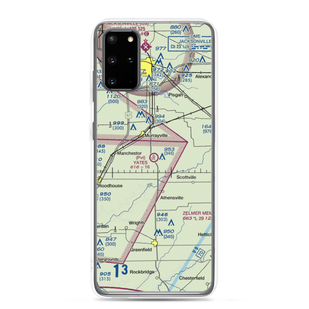 Yates RLA Airport (IL29) VFR Sectional Samsung Case Samsung Galaxy S20 Plus model shown