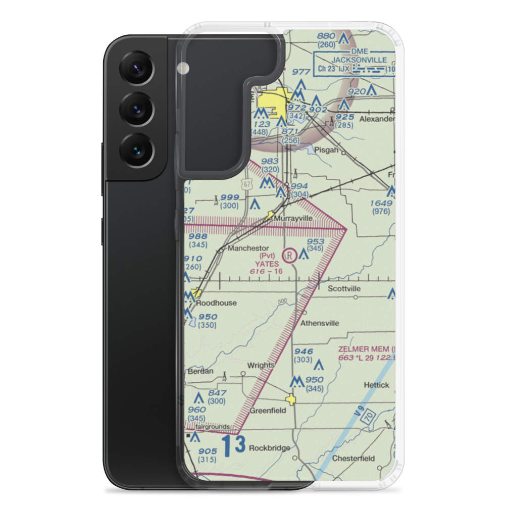 Yates RLA Airport (IL29) VFR Sectional Samsung Case Samsung Galaxy S22 Plus model shown