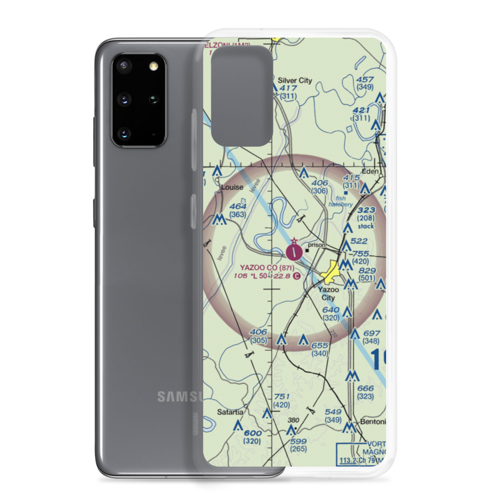 Yazoo County Airport (87I) VFR Sectional Samsung Case Samsung Galaxy S20 Plus model shown