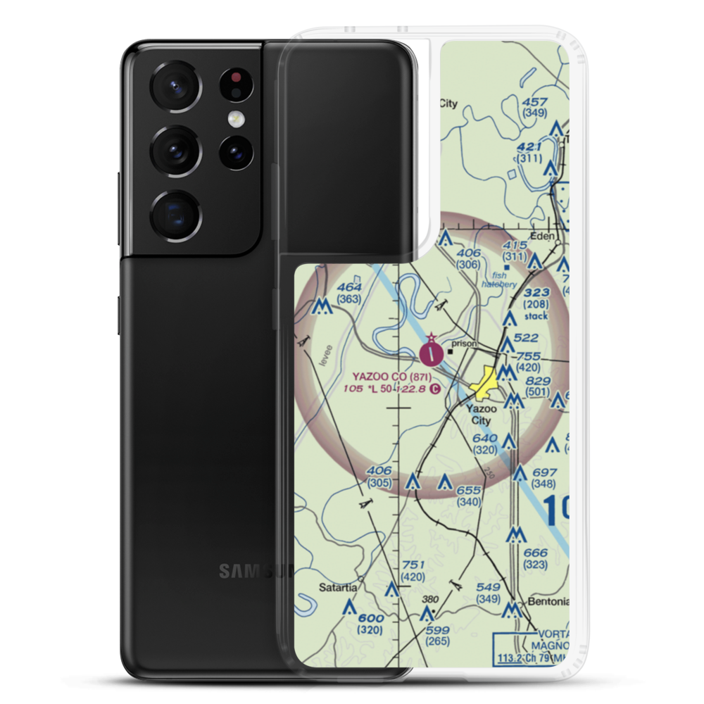 Yazoo County Airport (87I) VFR Sectional Samsung Case Samsung Galaxy S21 Ultra model shown