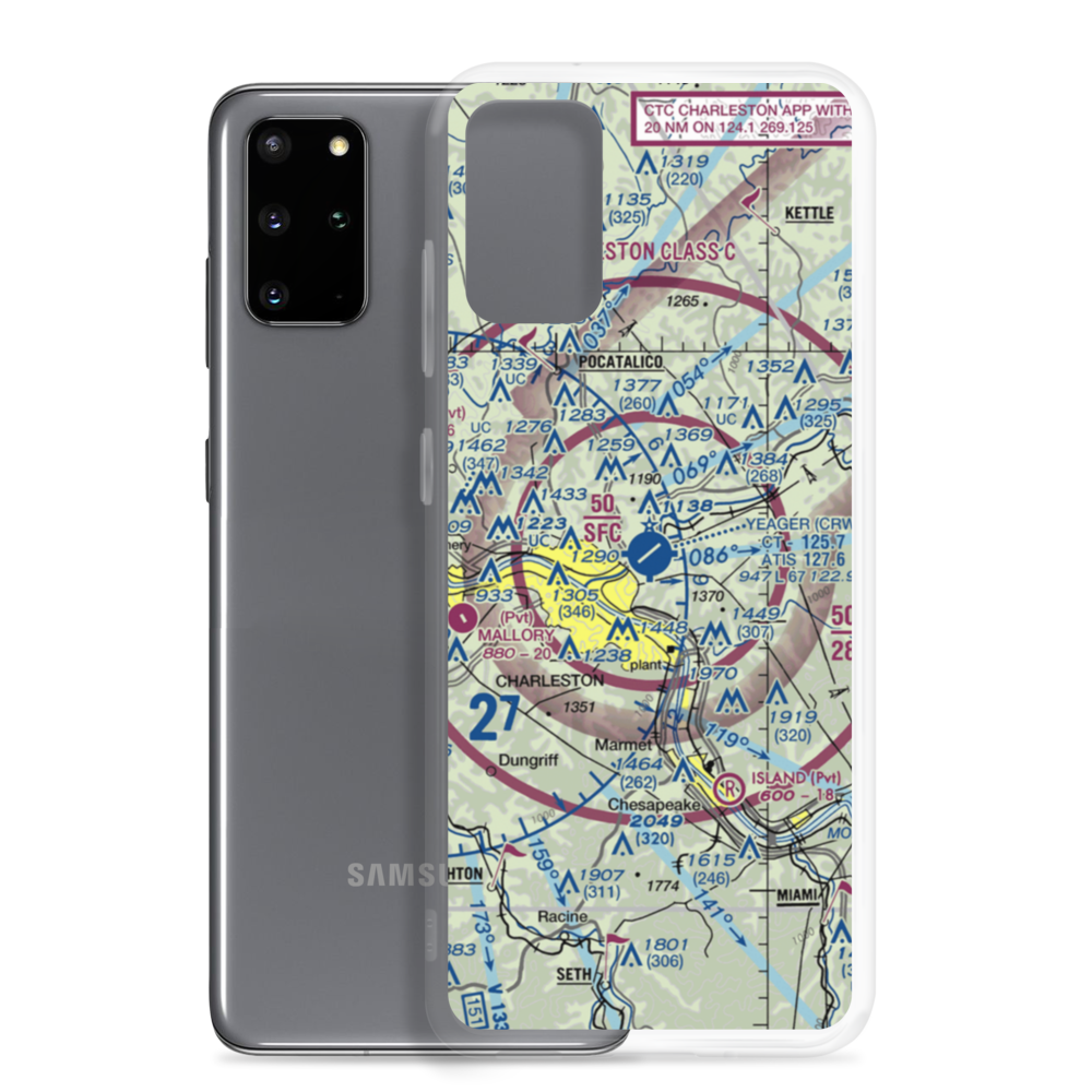 Yeager Airport (CRW) VFR Sectional Samsung Case Samsung Galaxy S20 Plus model shown