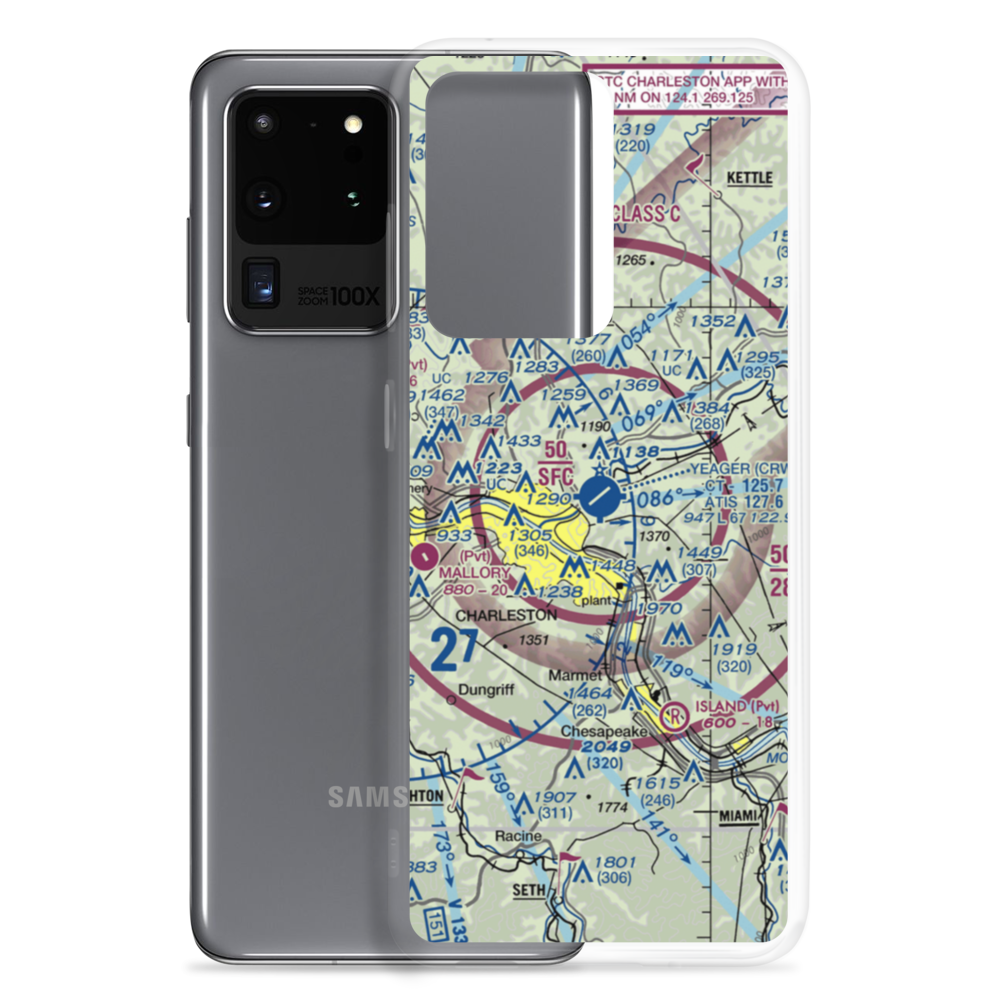 Yeager Airport (CRW) VFR Sectional Samsung Case Samsung Galaxy S20 Ultra model shown