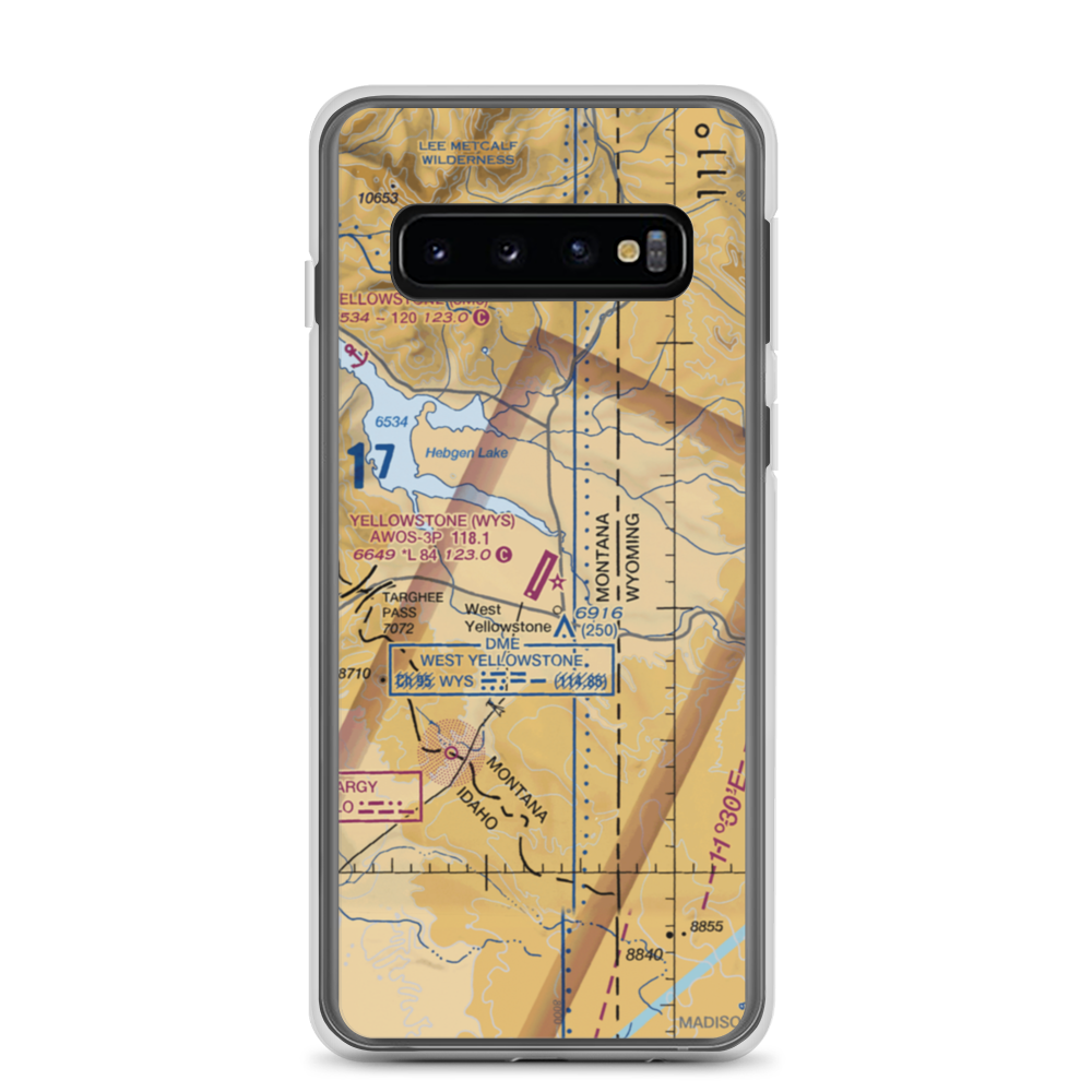 Yellowstone Airport (WYS) VFR Sectional Samsung Case Samsung Galaxy S10 model shown