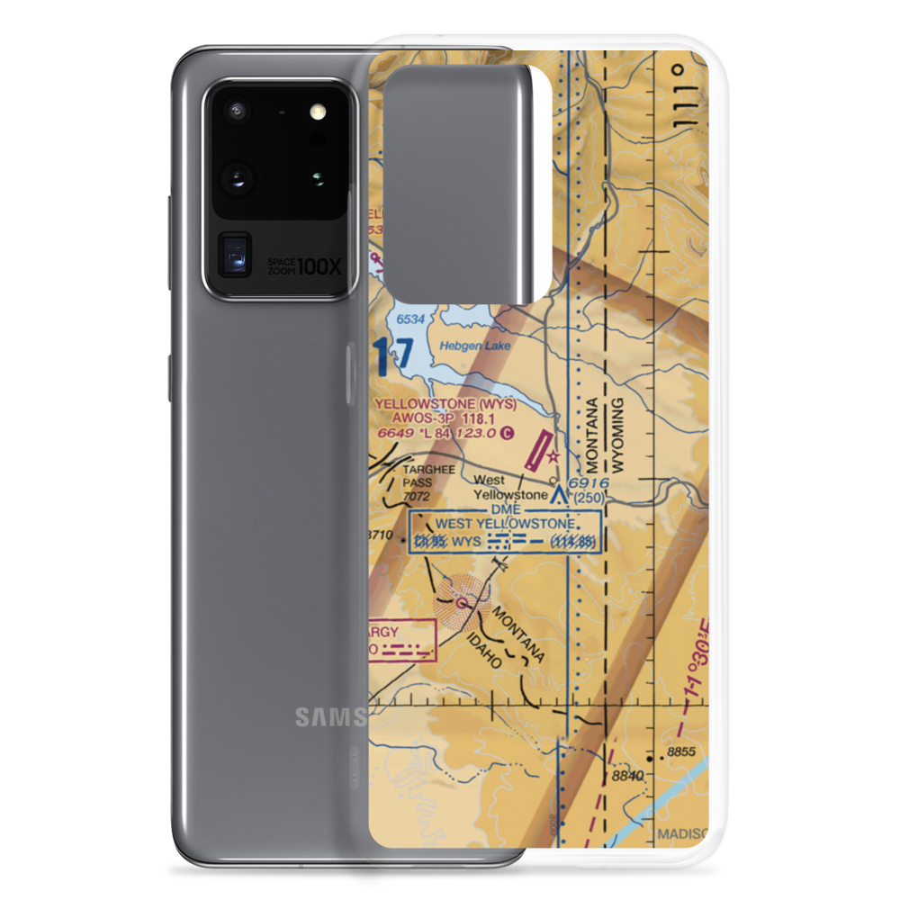 Yellowstone Airport (WYS) VFR Sectional Samsung Case Samsung Galaxy S20 Ultra model shown