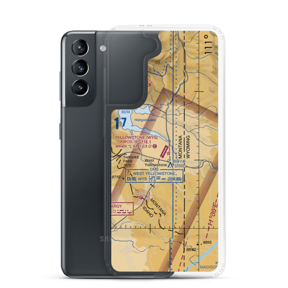 Yellowstone Airport (WYS) VFR Sectional Samsung Case Samsung Galaxy S21 model shown