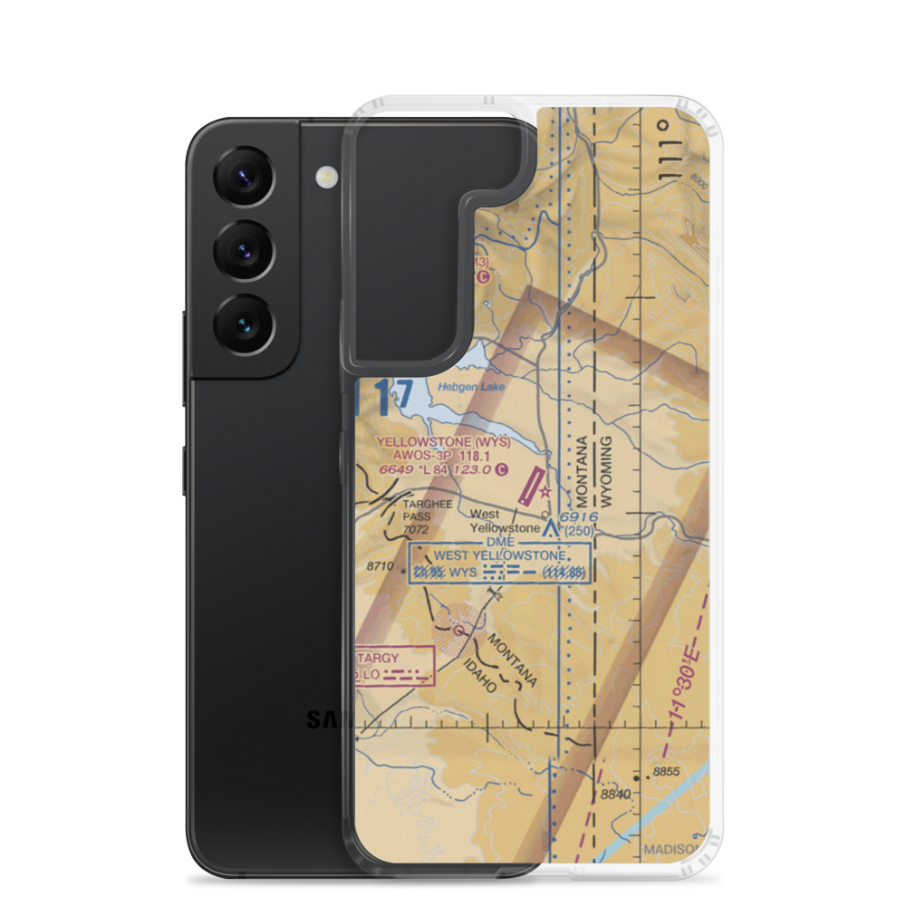 Yellowstone Airport (WYS) VFR Sectional Samsung Case Samsung Galaxy S22 model shown
