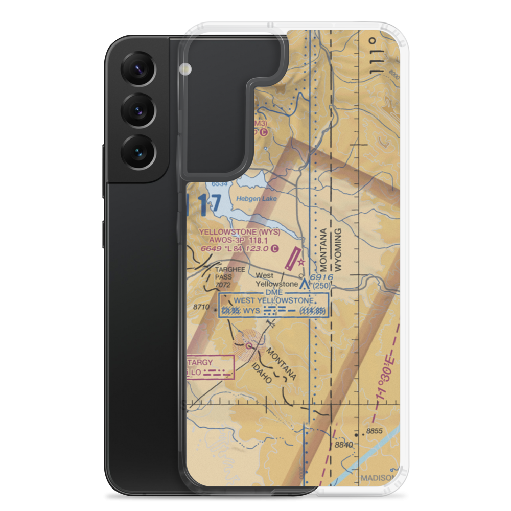 Yellowstone Airport (WYS) VFR Sectional Samsung Case Samsung Galaxy S22 Plus model shown