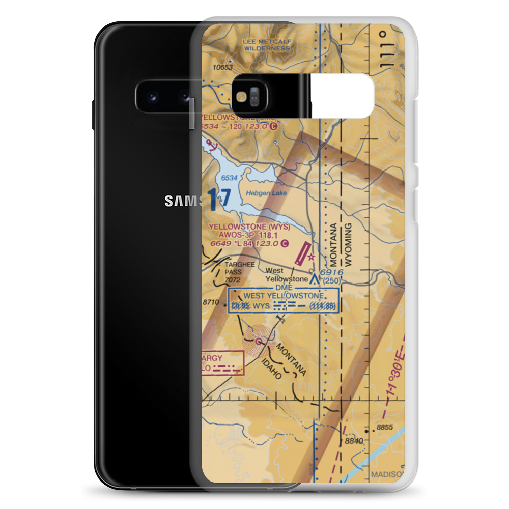 Yellowstone Airport (WYS) VFR Sectional Samsung Case Samsung Galaxy S10+ model shown