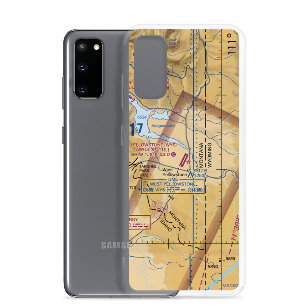 Yellowstone Airport (WYS) VFR Sectional Samsung Case Samsung Galaxy S20 model shown