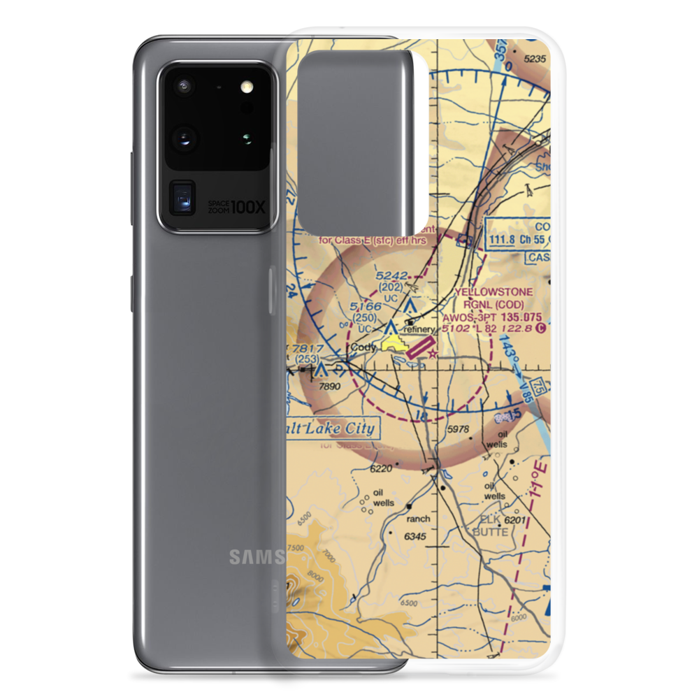 Yellowstone Regional Airport (COD) VFR Sectional Samsung Case Samsung Galaxy S20 Ultra model shown