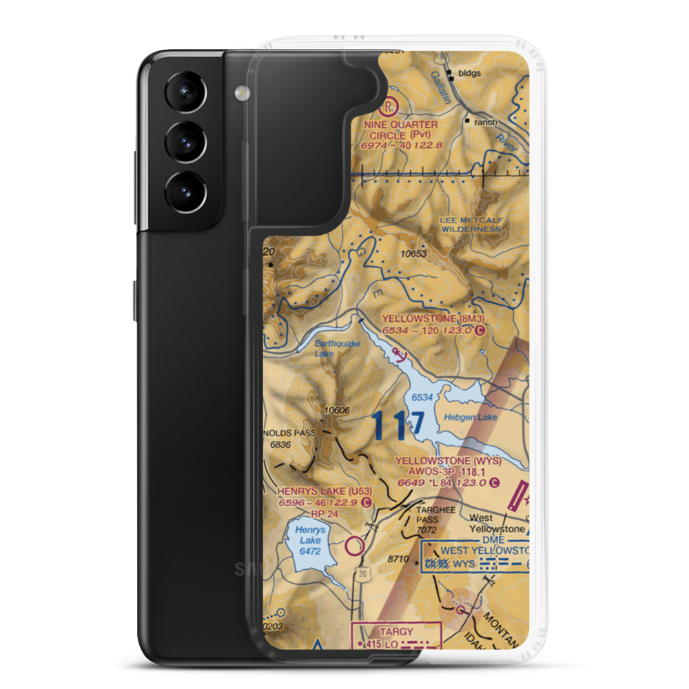 Yellowstone Seaplane Base (8M3) VFR Sectional Samsung Case Samsung Galaxy S21 Plus model shown