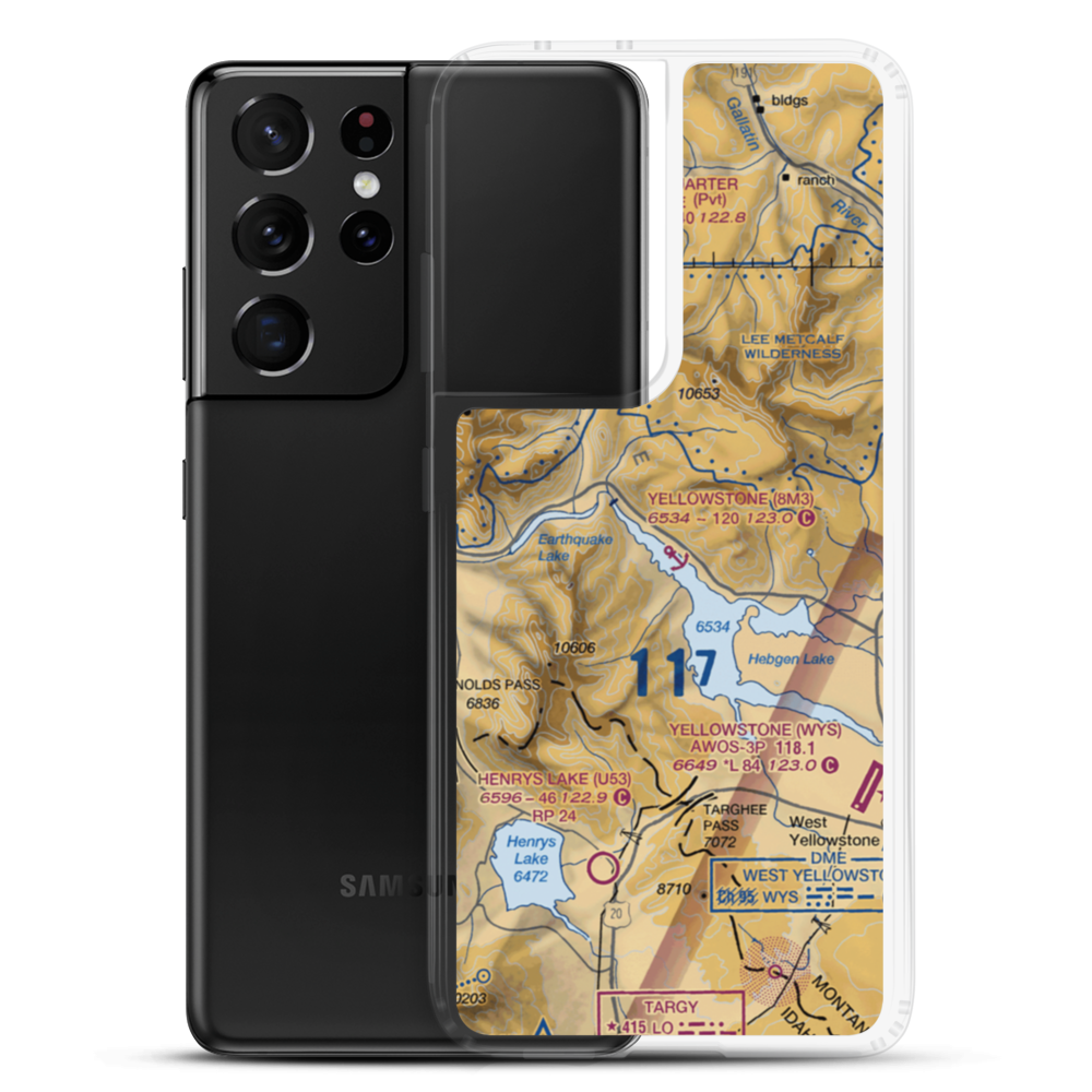 Yellowstone Seaplane Base (8M3) VFR Sectional Samsung Case Samsung Galaxy S21 Ultra model shown