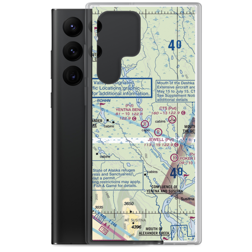 Yentna Bend Strip (0AK2) VFR Sectional Samsung Case Samsung Galaxy S22 Ultra model shown