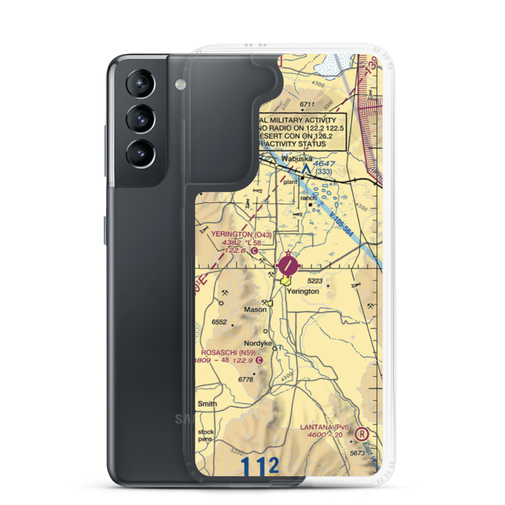 Yerington Municipal Airport (O43) VFR Sectional Samsung Case Samsung Galaxy S21 model shown