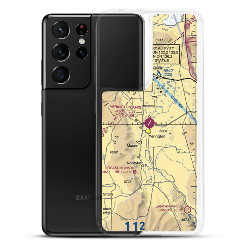 Yerington Municipal Airport (O43) VFR Sectional Samsung Case Samsung Galaxy S21 Ultra model shown