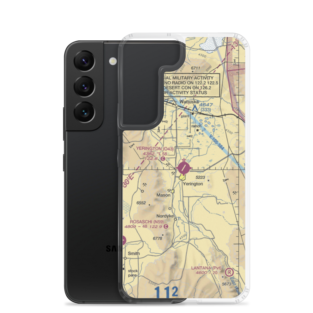 Yerington Municipal Airport (O43) VFR Sectional Samsung Case Samsung Galaxy S22 model shown