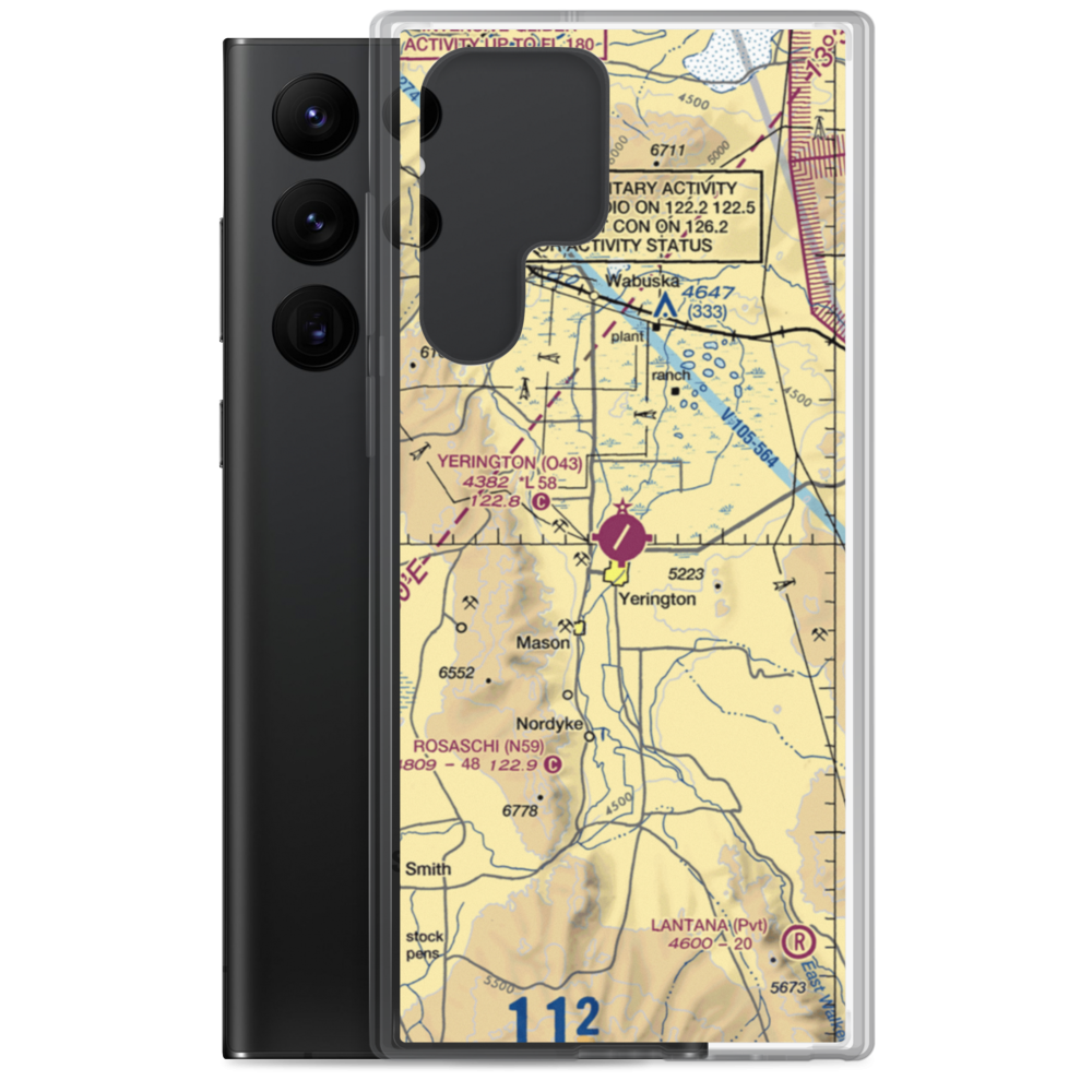 Yerington Municipal Airport (O43) VFR Sectional Samsung Case Samsung Galaxy S22 Ultra model shown