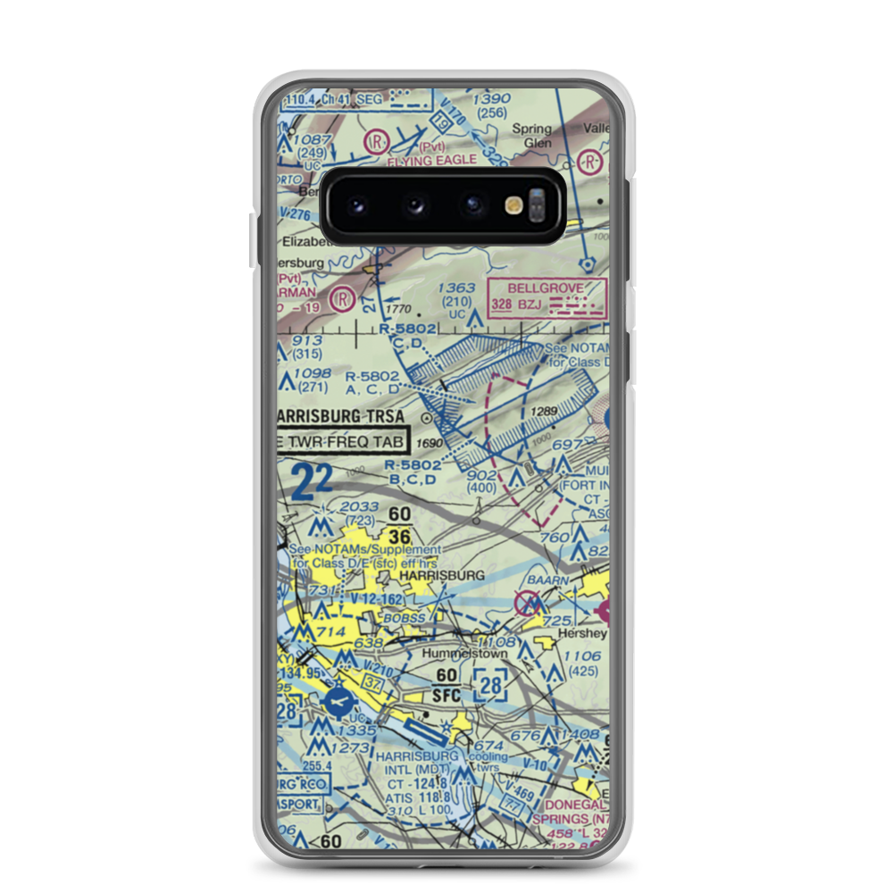 Yingst Airport (3PS8) VFR Sectional Samsung Case Samsung Galaxy S10 model shown