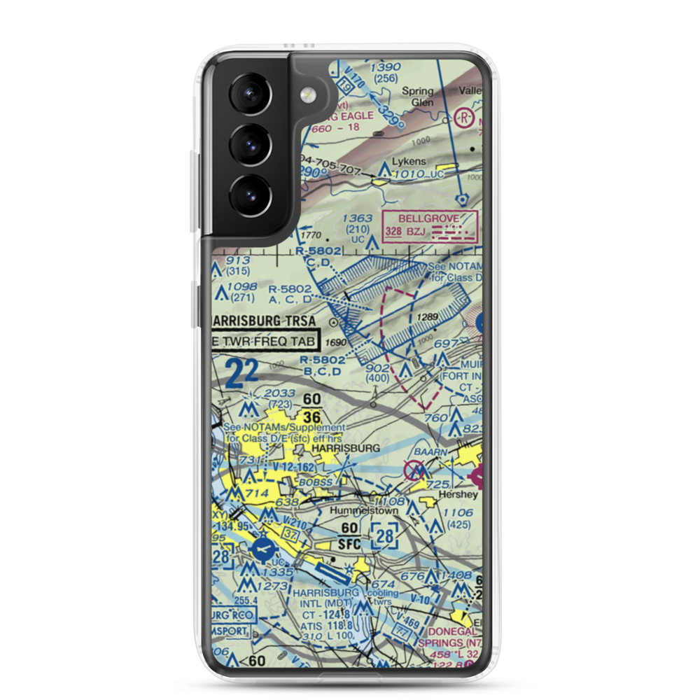 Yingst Airport (3PS8) VFR Sectional Samsung Case Samsung Galaxy S21 Plus model shown