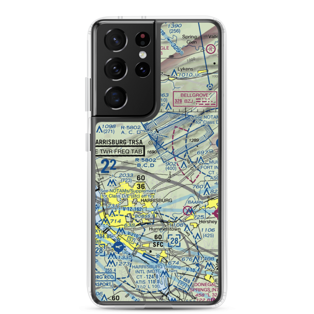 Yingst Airport (3PS8) VFR Sectional Samsung Case Samsung Galaxy S21 Ultra model shown