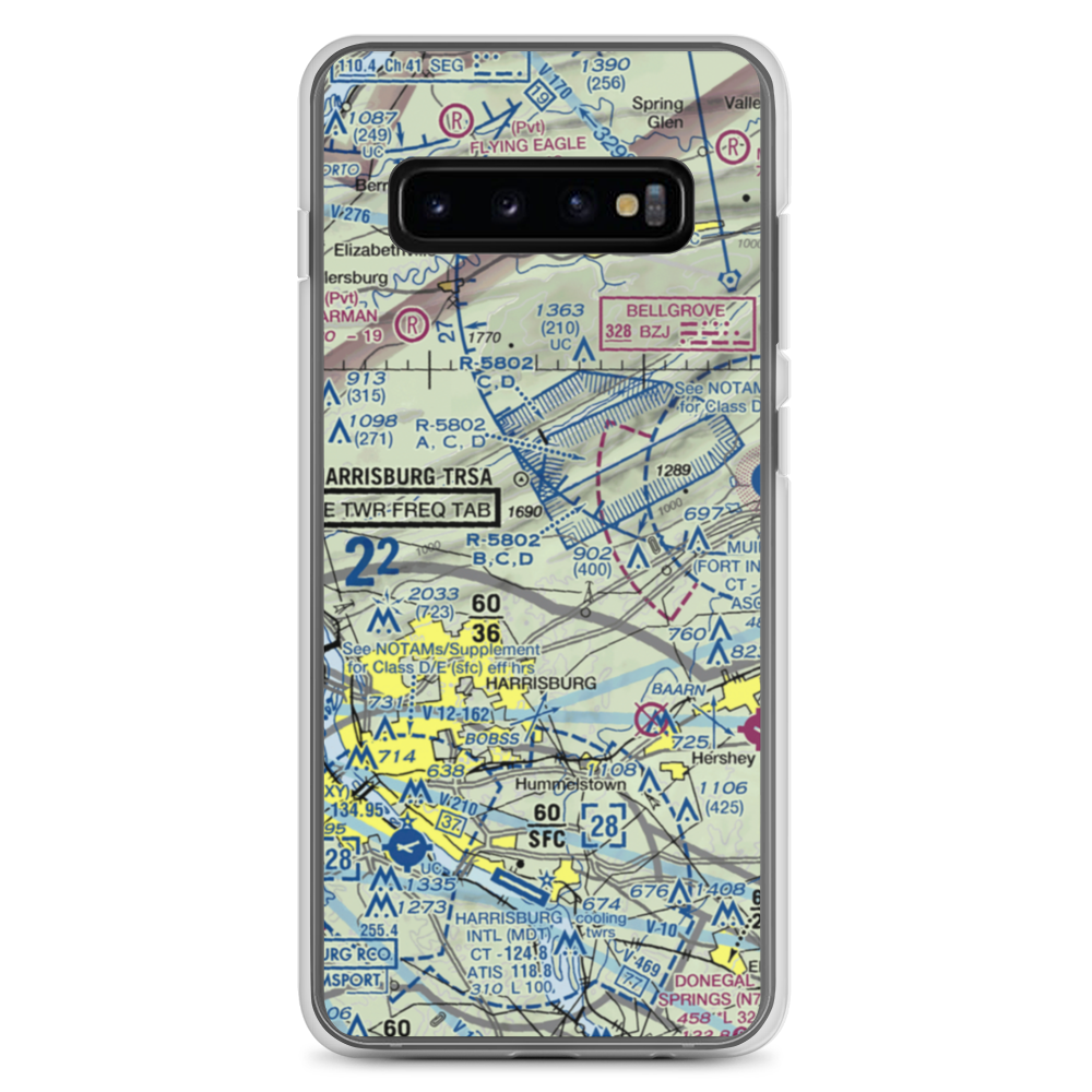Yingst Airport (3PS8) VFR Sectional Samsung Case Samsung Galaxy S10+ model shown
