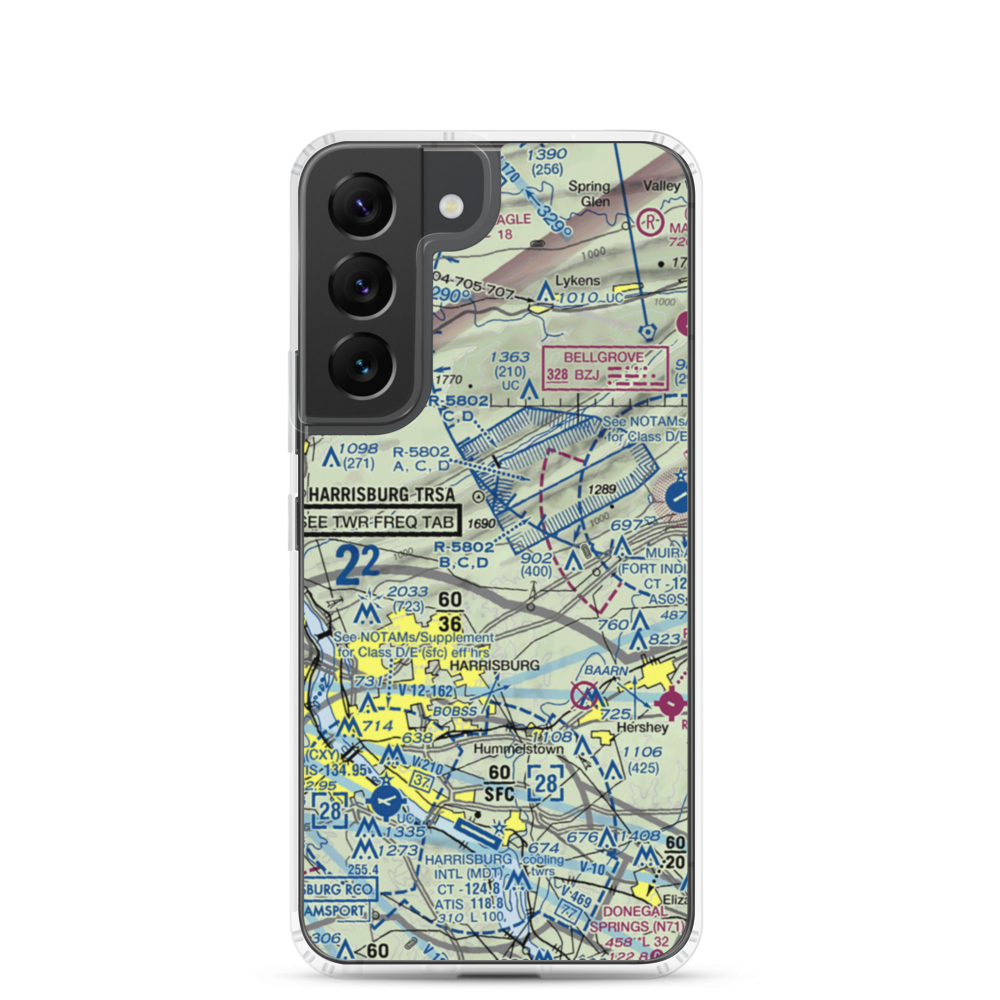 Yingst Airport (3PS8) VFR Sectional Samsung Case Samsung Galaxy S22 model shown