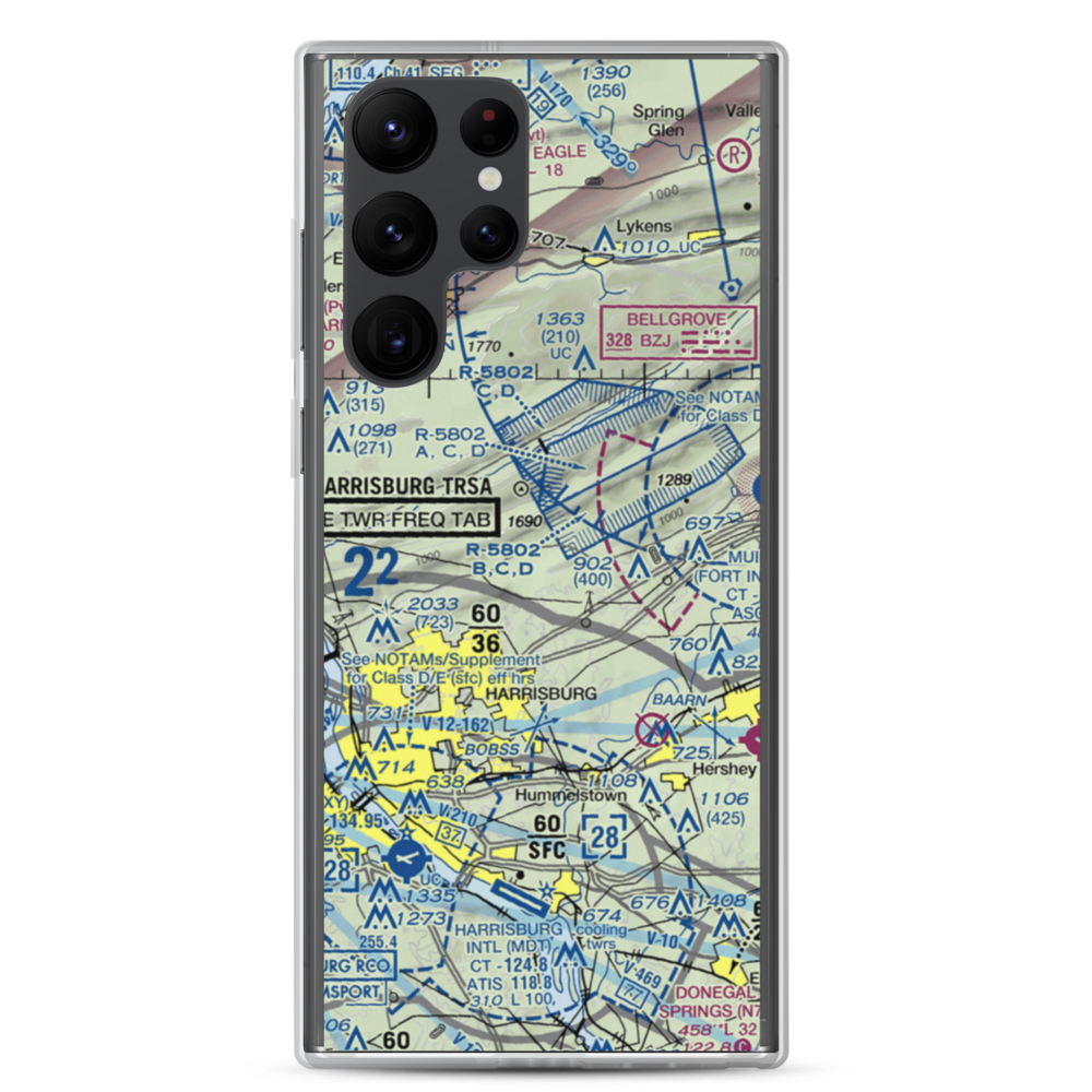 Yingst Airport (3PS8) VFR Sectional Samsung Case Samsung Galaxy S22 Ultra model shown