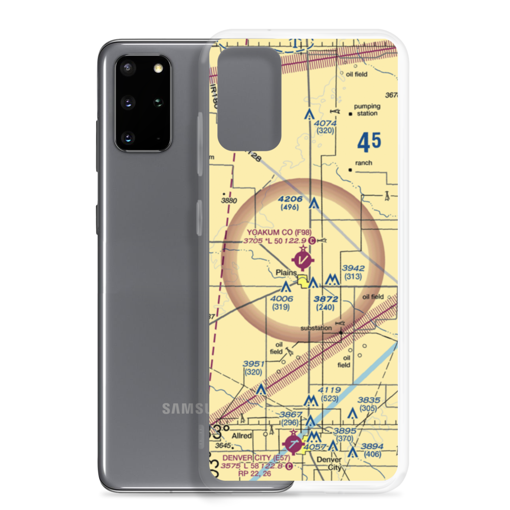 Yoakum County Airport (F98) VFR Sectional Samsung Case Samsung Galaxy S20 Plus model shown