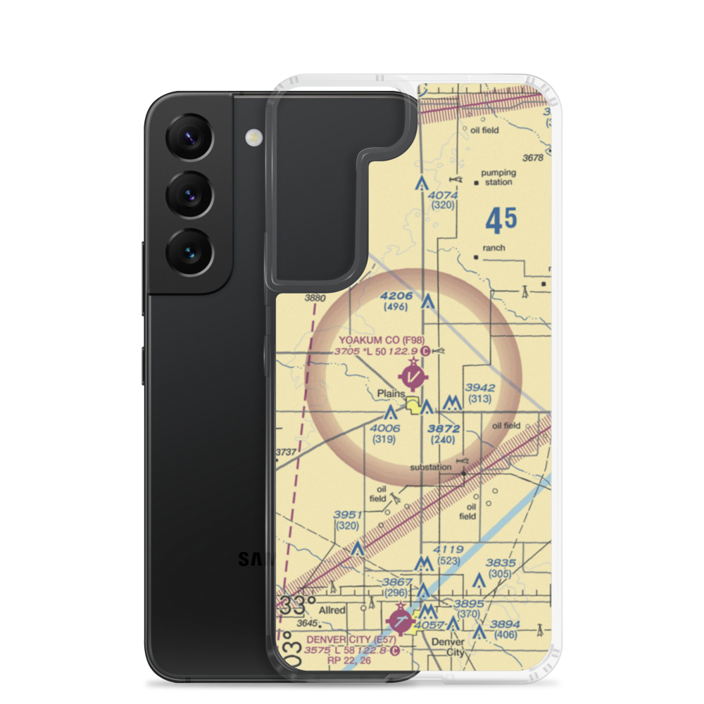 Yoakum County Airport (F98) VFR Sectional Samsung Case Samsung Galaxy S22 model shown
