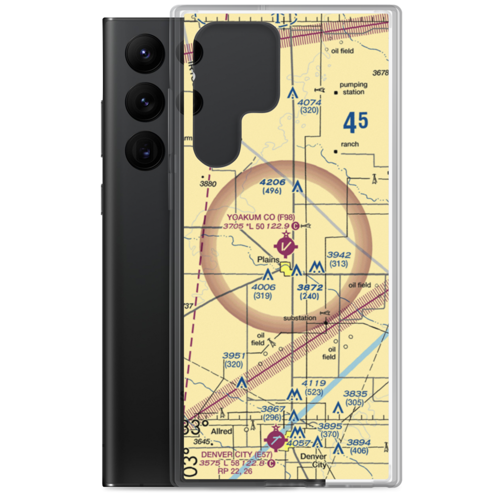 Yoakum County Airport (F98) VFR Sectional Samsung Case Samsung Galaxy S22 Ultra model shown