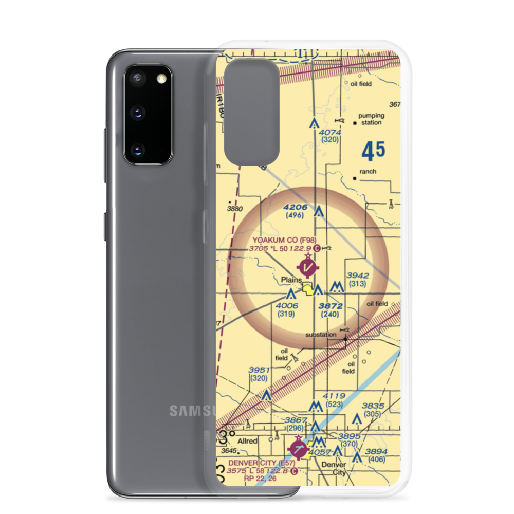 Yoakum County Airport (F98) VFR Sectional Samsung Case Samsung Galaxy S20 model shown