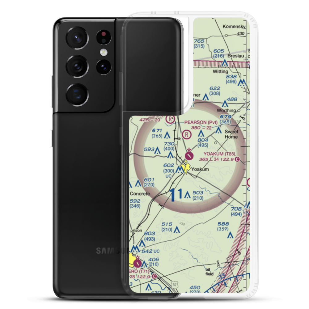 Yoakum Municipal Airport (T85) VFR Sectional Samsung Case Samsung Galaxy S21 Ultra model shown