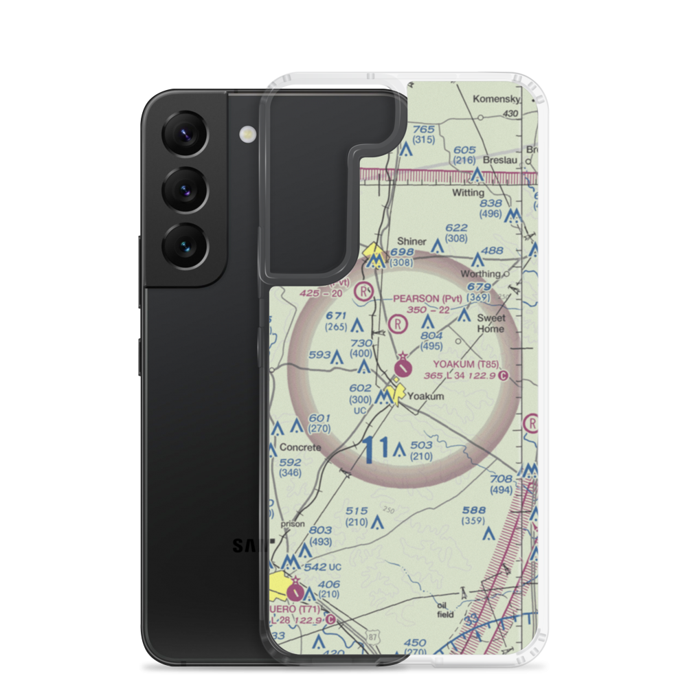 Yoakum Municipal Airport (T85) VFR Sectional Samsung Case Samsung Galaxy S22 model shown