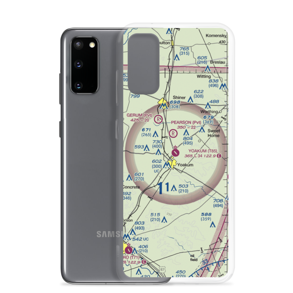Yoakum Municipal Airport (T85) VFR Sectional Samsung Case Samsung Galaxy S20 model shown