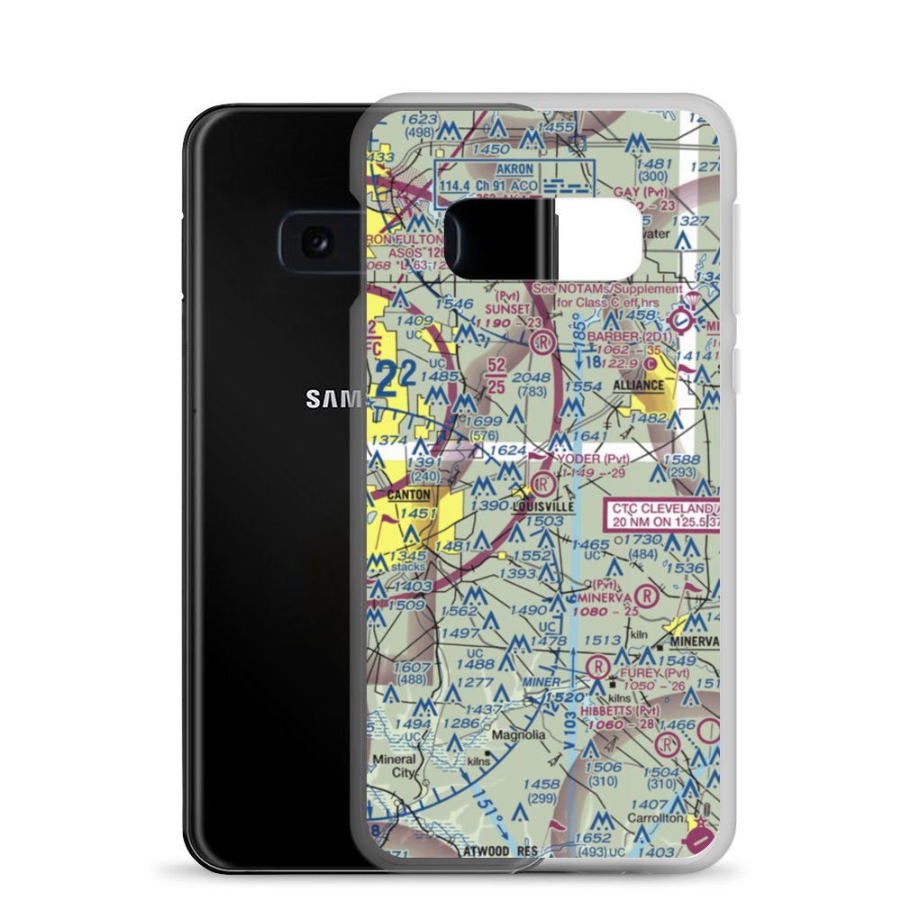 Yoder Airport (1OA7) VFR Sectional Samsung Case Samsung Galaxy S10e model shown