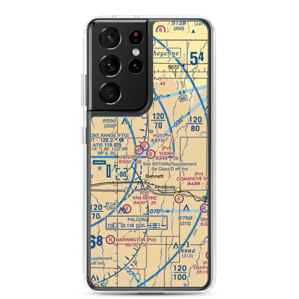 Yoder Airstrip (CD09) VFR Sectional Samsung Case Samsung Galaxy S21 Ultra model shown