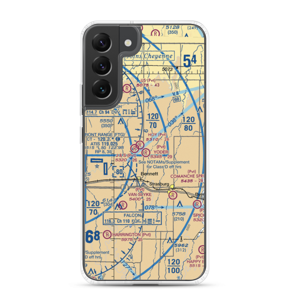 Yoder Airstrip (CD09) VFR Sectional Samsung Case Samsung Galaxy S22 Plus model shown