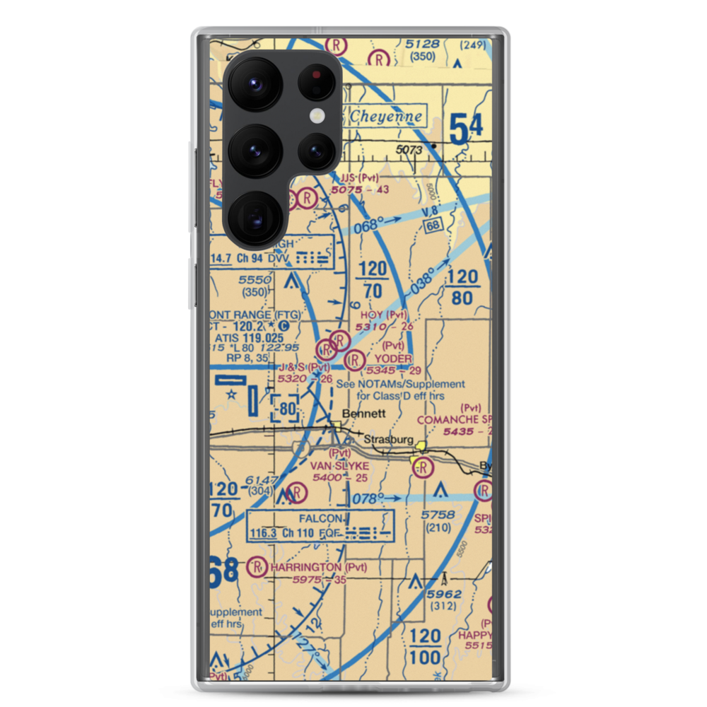 Yoder Airstrip (CD09) VFR Sectional Samsung Case Samsung Galaxy S22 Ultra model shown