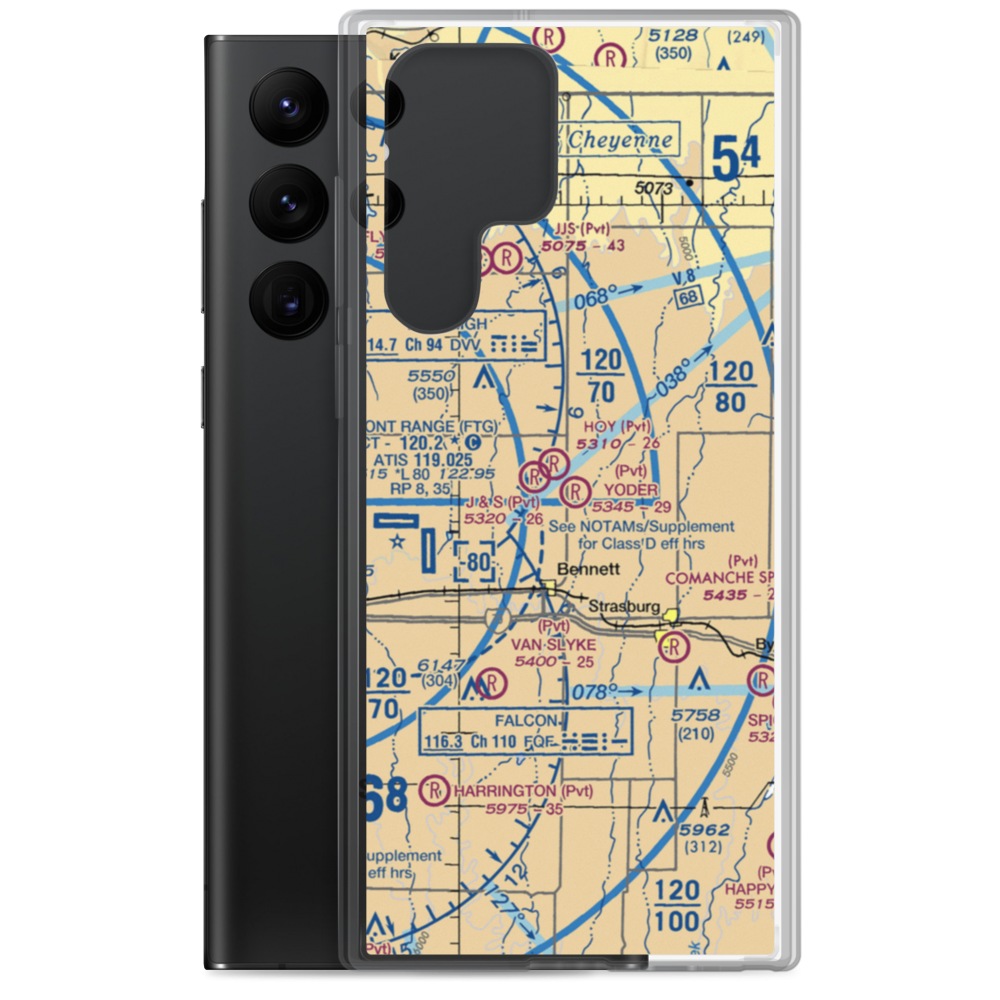 Yoder Airstrip (CD09) VFR Sectional Samsung Case Samsung Galaxy S22 Ultra model shown