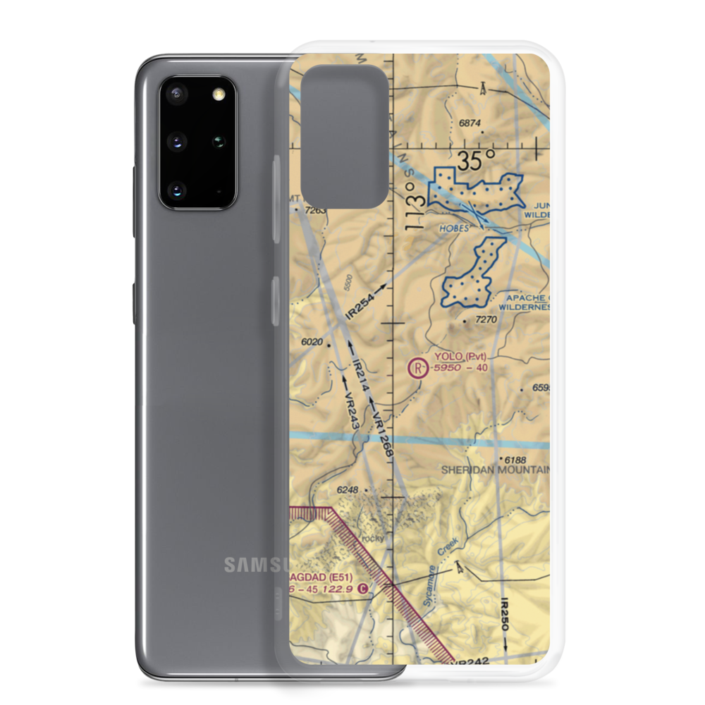 Yolo Ranch Airport (33AZ) VFR Sectional Samsung Case Samsung Galaxy S20 Plus model shown