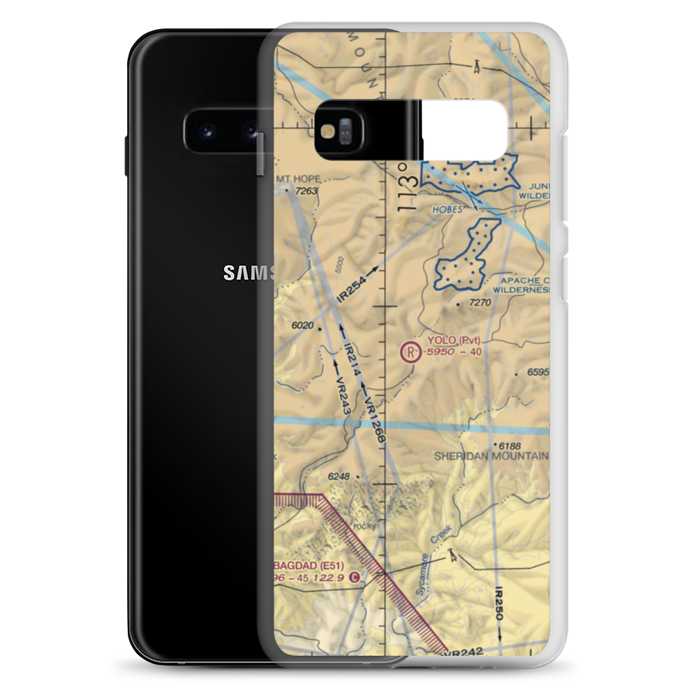 Yolo Ranch Airport (33AZ) VFR Sectional Samsung Case Samsung Galaxy S10+ model shown