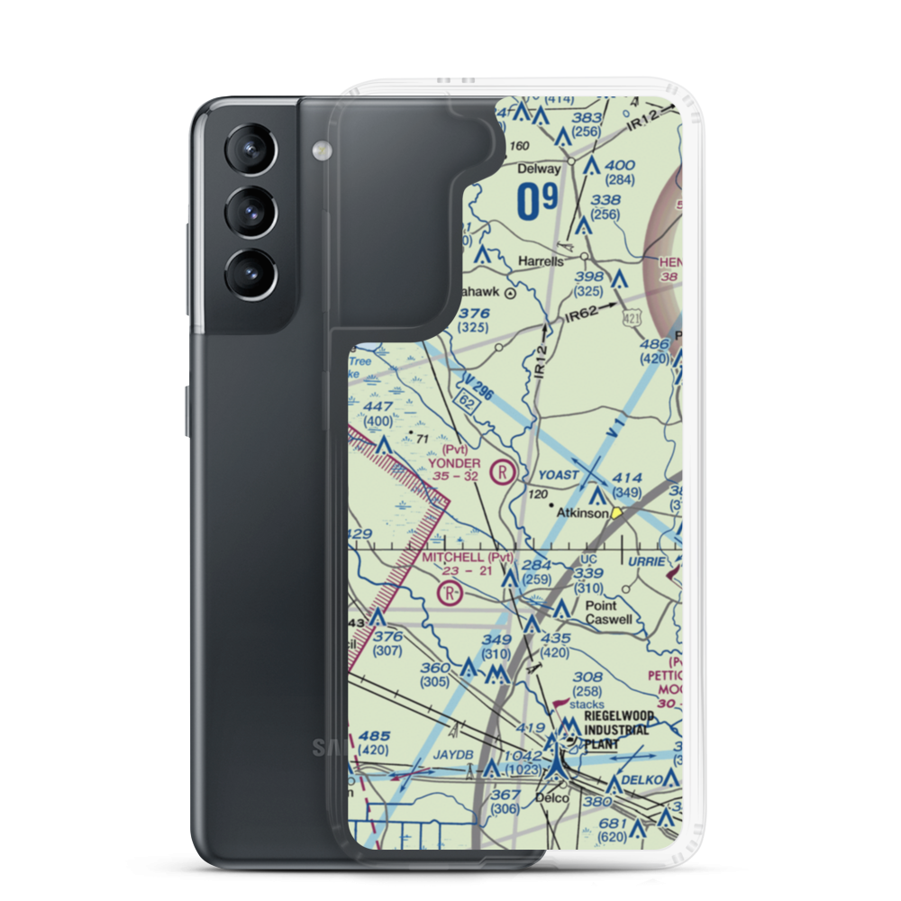 Yonder Airport (NC65) VFR Sectional Samsung Case Samsung Galaxy S21 model shown