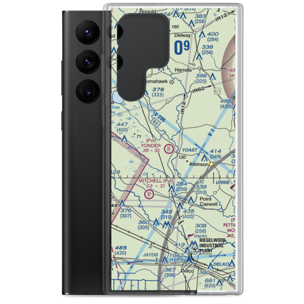 Yonder Airport (NC65) VFR Sectional Samsung Case Samsung Galaxy S22 Ultra model shown