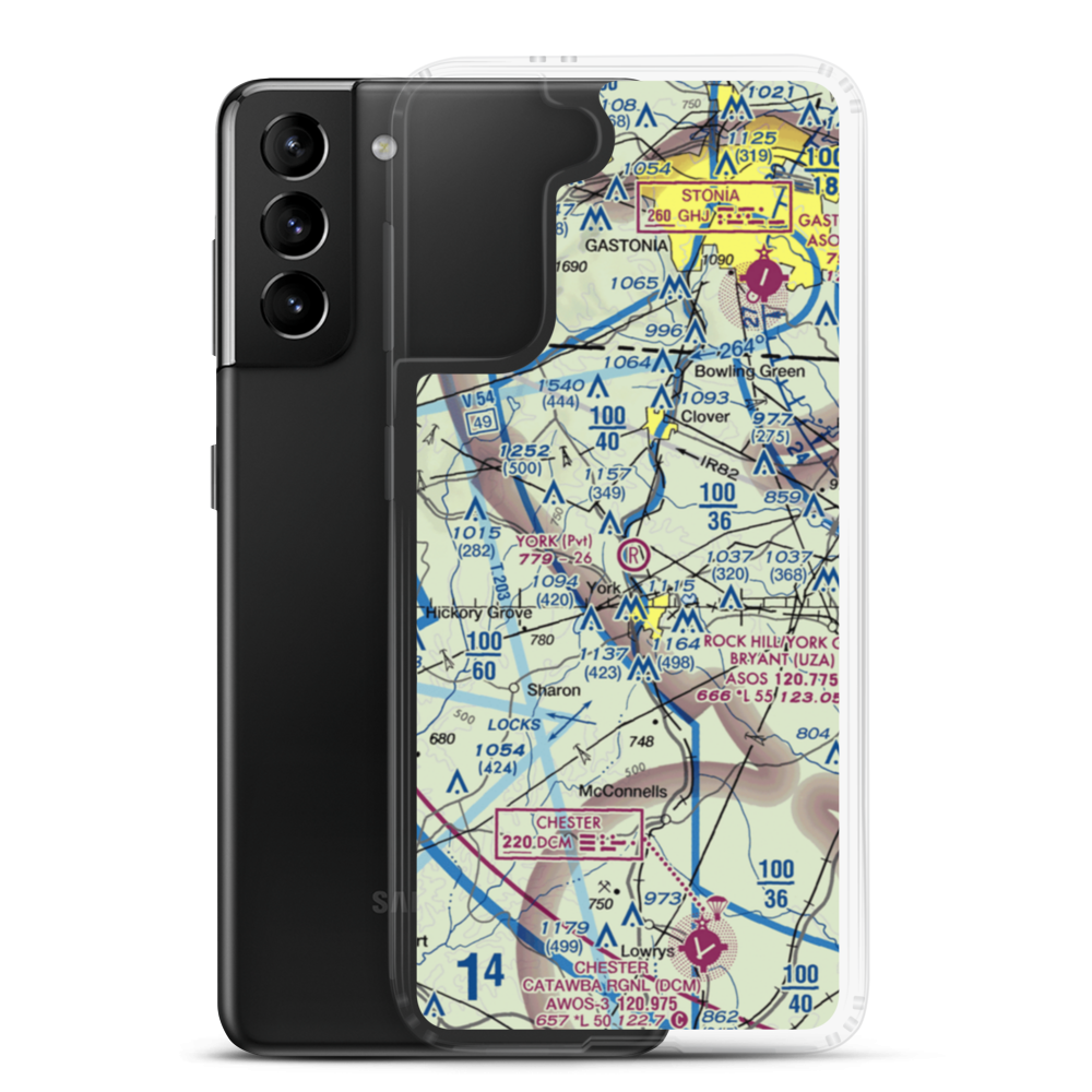 York Airport (01SC) VFR Sectional Samsung Case Samsung Galaxy S21 Plus model shown